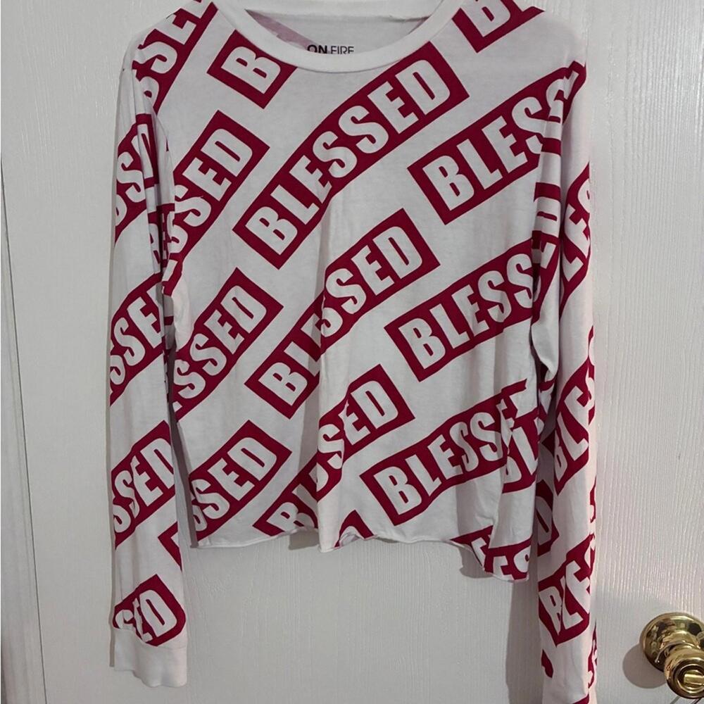On Fire Red and White Cotton Shirt‎